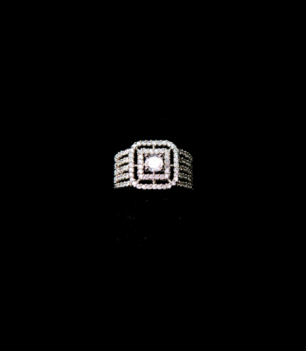 Royal Square Halo Statement Ring – Latest Ring Design for Women